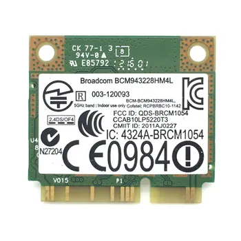 Dvigubos Juostos 300Mbps BCM943228HMB 4.0 802.11 a/b/g/n Wifi Bevielio ryšio Kortelės Pusė Mini PCI-E Sąsiuvinis Wlan 2.4 Ghz, 5 ghz Adapteris