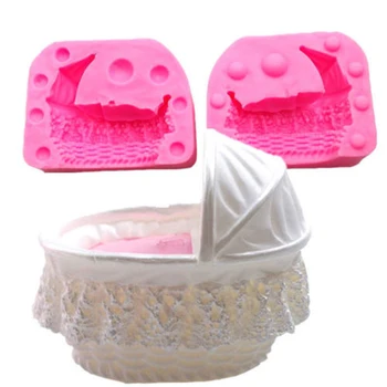 Pyragas Pelėsių 3D baby kid lovelę bassinet lopšiai vežimo automobilių silikono formos torto formos Minkštas priemones, Dekoravimo Pelėsių Keksas