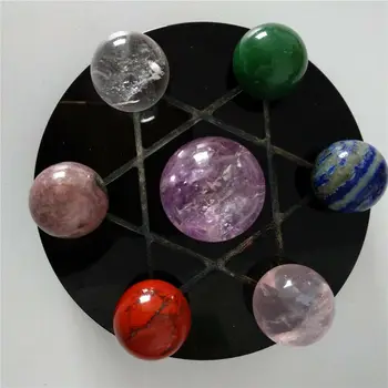 Gamtos Spalvinga Kristalų septynių žvaigždučių array Beads Crystal Ball Apdaila
