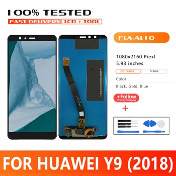 5.93 colių LCD Huawei Y9 2018 FLA L22 LX1 LX2 LX3 LCD Ekranas Jutiklinis Ekranas skaitmeninis keitiklis Asamblėjos Huawei Mėgautis 8 Plius LCD