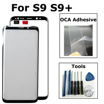 +OCA Samsung Galaxy S9 G960 S9+ S9 Plus G965 Išorinis Priekinis Ekranas Stiklinis Lęšis