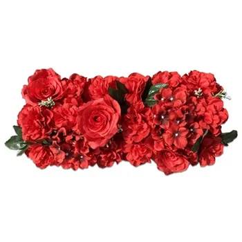 50cm Dirbtinis Bijūnai, Rožių Hydrangea Eilės Vestuvių Fone Netikrą Gėlių Sienų Apdaila 