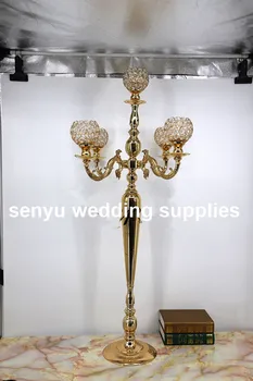 90cm/100cm )Naujo dizaino Sidabro vestuvių kristalų šviestuvai puošmena su 5 rankos kristalų šviestuvai papuošti vestuvių syu0593