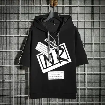 2021 nauja tendencija hip-hop spausdinti Gobtuvu Megztinis vyriški T-shirt negabaritinių viršų
