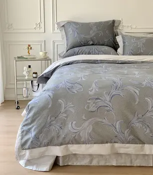 Europos derliaus baroko lova nustatyti,sielovados gėlių, plunksnų, medvilnės visą karalienės ir karaliaus namų tekstilės butas lapas pagalvės užvalkalą antklode padengti