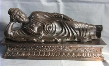 daina voge perlas S0692 10 Tibeto Budizmo Šventykla Vario ir Bronzos Atsigulti miegoti Sakyamuni Budos Statula