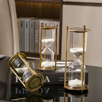 Šiuolaikinės Smėlio Meno Kūrybos Metalo Smėlio Smėlio Laikrodis Laikmatis Europos Retro Biuro Spinta Studijų Ornamentais Dekoruoti Smėlio Laikrodis Laikmatis